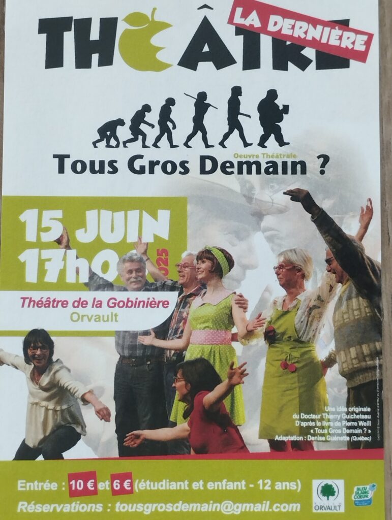 Annonce de la pièce de théaâtre "Tous gros demain?"